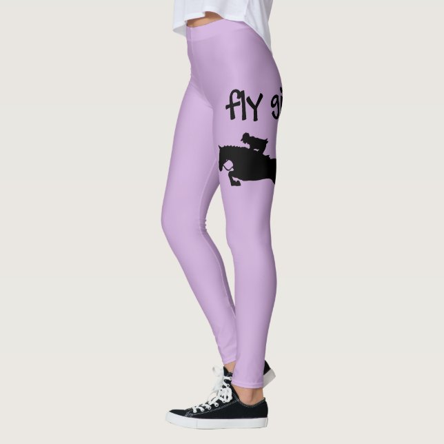 Fly Girl Horse Show Jumping Equestrian Rider Leggings (Left)