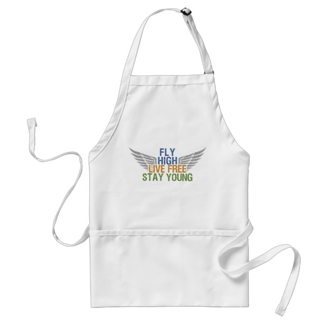 FLY HIGH custom apron – choose style & colour (Front)