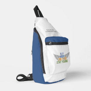FLY HIGH custom name Sling Bag