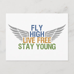FLY HIGH custom postcard – choose style & colour