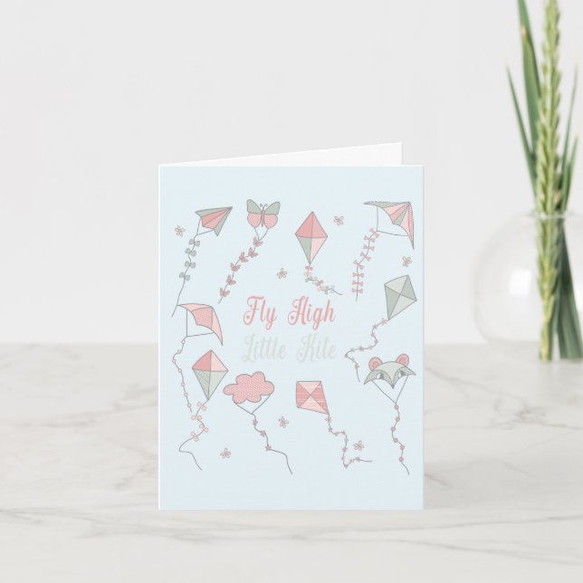 Fly High Little Kite Baby Card (Front)