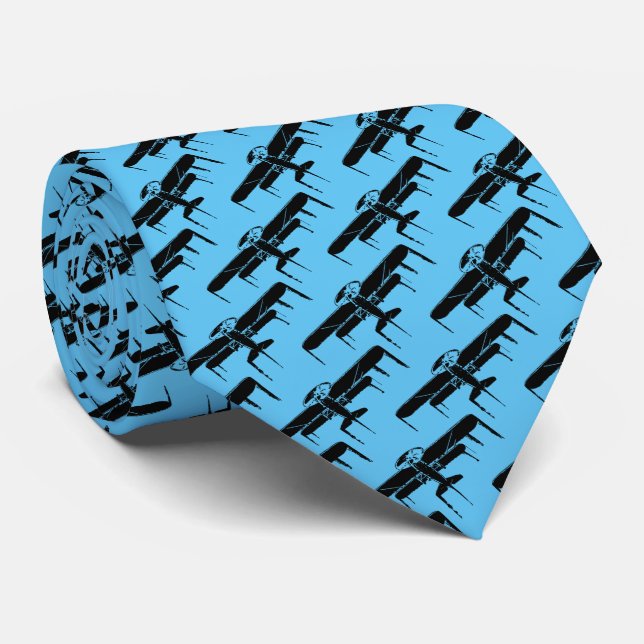 Fly High with our Vintage Airplane Tie (Rolled)