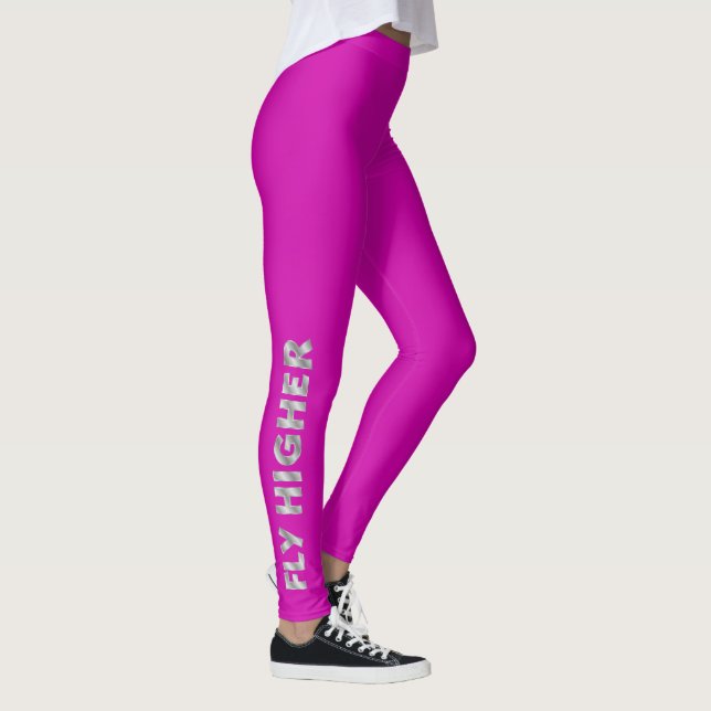 Fly Higher Fuchsia and Silver Leggings (Right)