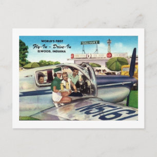 Fly-In Drive-In, Elwood, Indiana Vintage Postcard