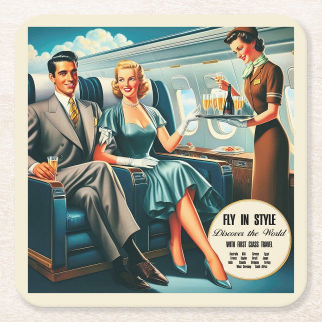Fly In Style Square Paper Coaster (Front)