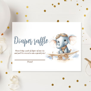 Fly into Adorable Bliss: Elephant Watercolor Baby Enclosure Card
