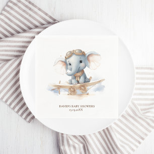 Fly into Adorable Bliss: Elephant Watercolor Baby Napkin