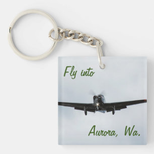 Fly into Aurora, Washington Keychain