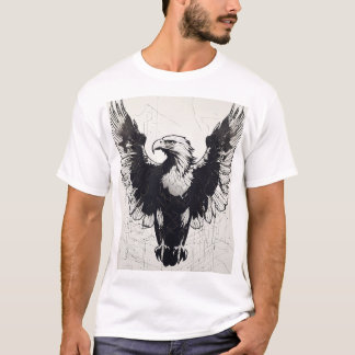 Fly into sky - White t-shirt with eagle tattoo