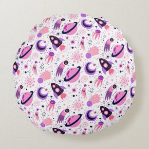 Fly into space!  round pillow