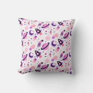 Fly into space! throw pillow