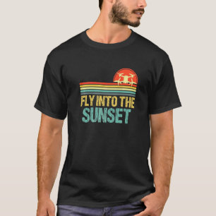 Fly Into The Sunset Drone Pilot Colour Fpv Drone M T-Shirt