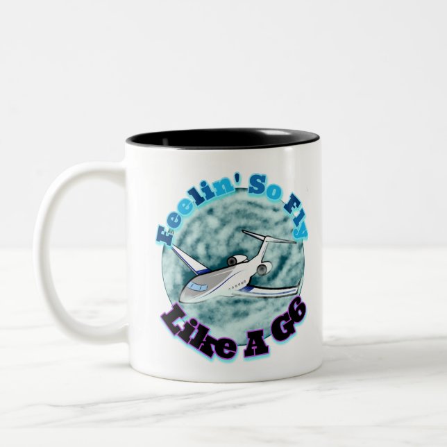 Fly Like A G6 Two-Tone Coffee Mug (Left)