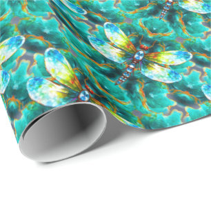 Fly Me Away Dragonfly Lovers Wrapping Paper
