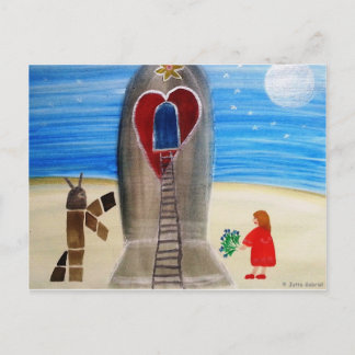 ...Fly Me to The Moon...art by Jutta Gabriel... Postcard
