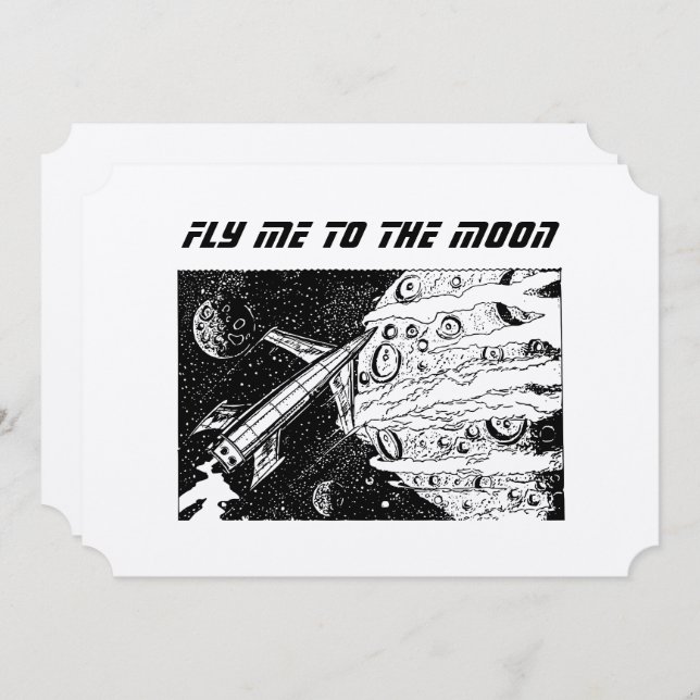 Fly me to the moon invitation (Front/Back)