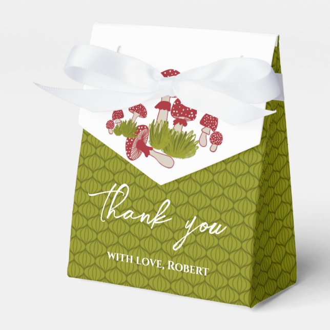 Fly Mushrooms Goblincore Garden Baby Gift Favor Box (Front Side)