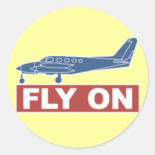 Fly On - Airplane Classic Round Sticker