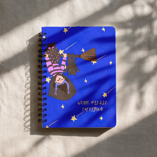 Fly On Over Cute Witch Halloween Notebook