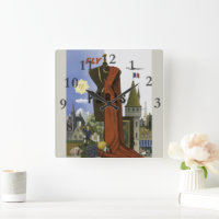 Fly Paris France Vintage Travel Poster