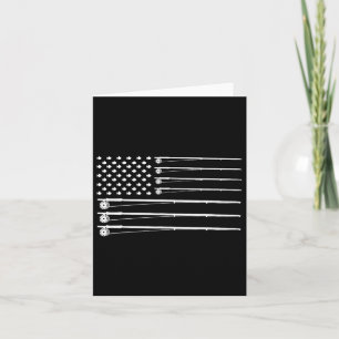 Fly Rod Fishing American Flag  Card