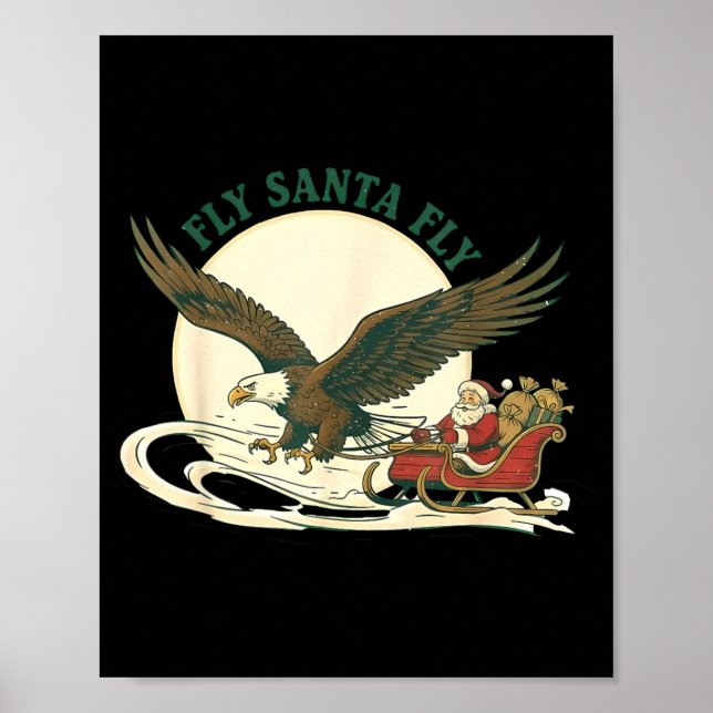 Fly Santa Fly Christmas, Santa Football  Poster (Front)
