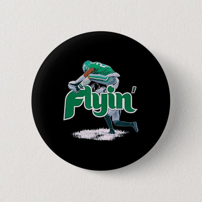 Fly Saquon Fly Eagles Barkley The Reverse Hurdle 2 Inch Round Button (Front)