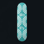 Fly Sky Modern Typography Blue Mandala Skateboard<br><div class="desc">Fly Sky modern typography blue mandala skateboard. Modern cool skateboard with a sky blue pattern and white mandalas. It`s bright design inspired by the beautiful colours of the sky.</div>