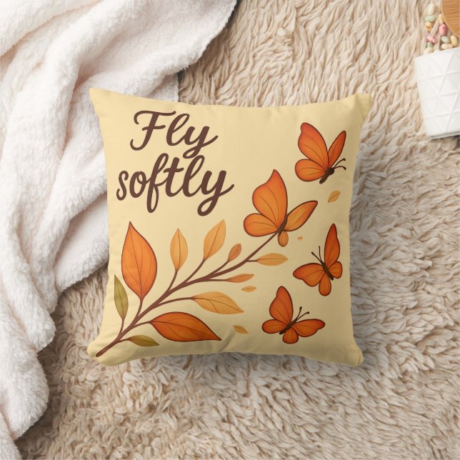 Fly Softly Throw Pillow (Blanket)
