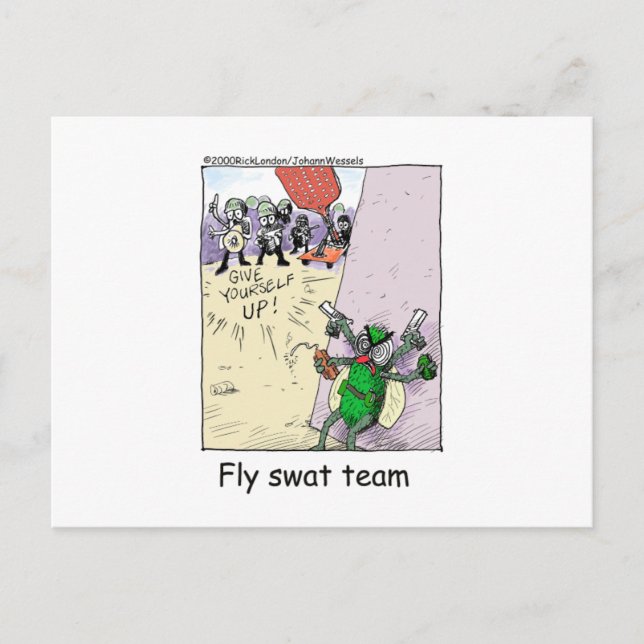 Fly Swat Team Funny Police Gifts & Collectibles Postcard (Front)