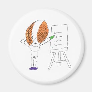 Fly Teacher Round Magnet