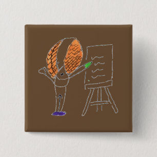 Fly Teacher Square Badge 2 Inch Square Button