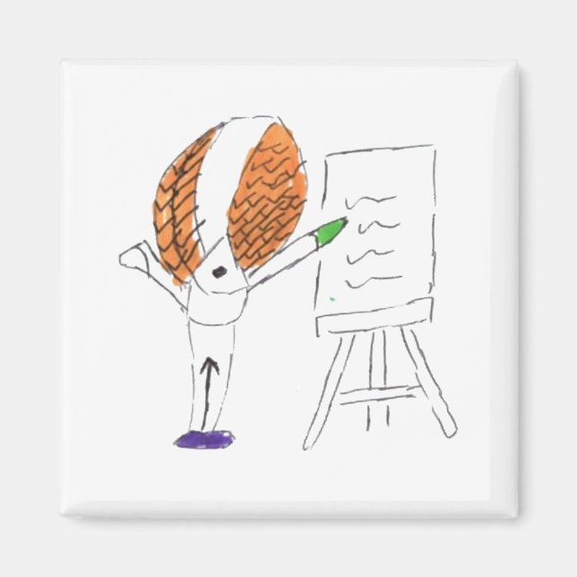 Fly Teacher Square Magnet (Front)