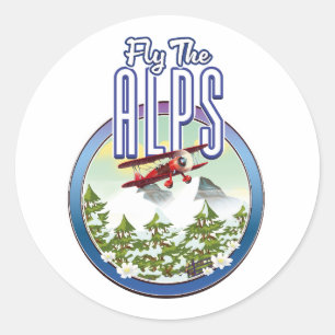 Fly The Alps Classic Round Sticker