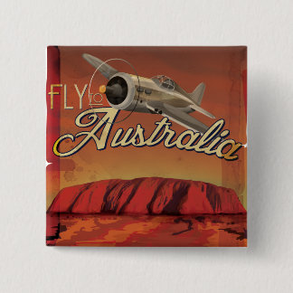 Fly To Australia 2 Inch Square Button