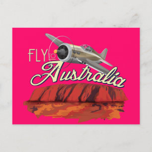 Fly To Australia Postcard