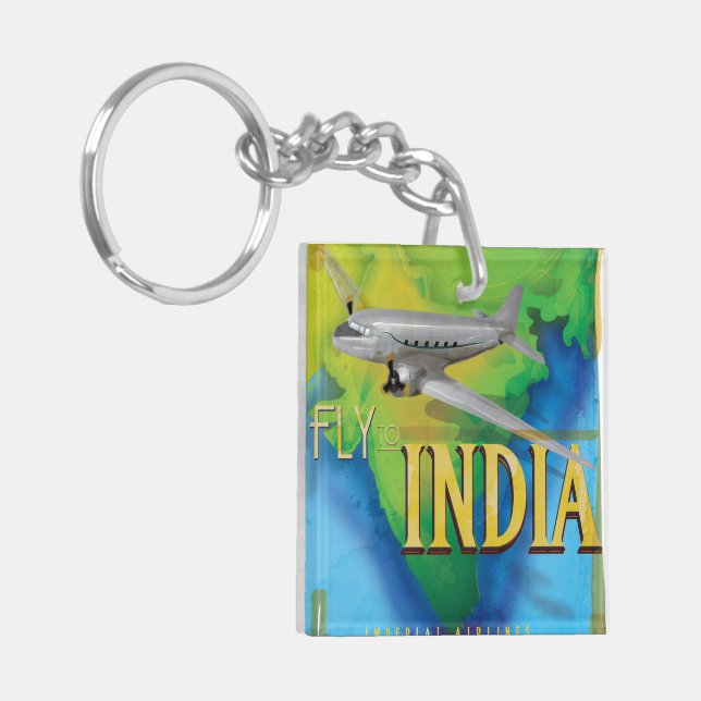 Fly To India Keychain (Front Left)