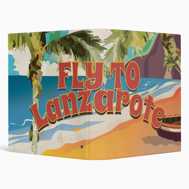Fly to Lanzarote Vintage Poster Binder (Background)