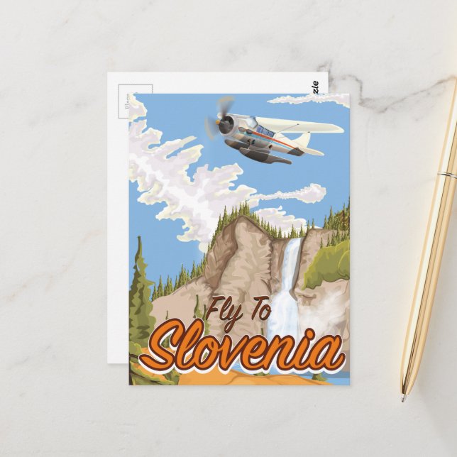 Fly To Slovenia Postcard (Front/Back In Situ)