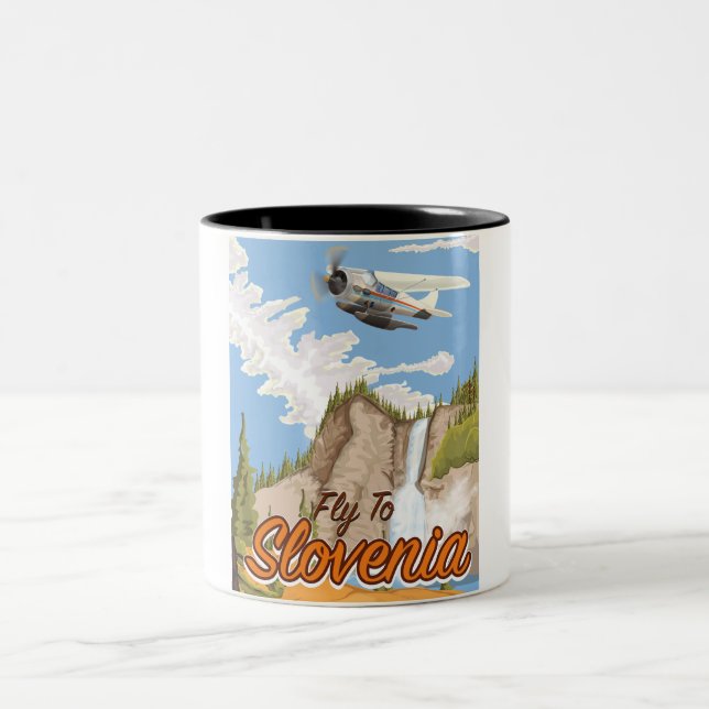 Fly To Slovenia Two-Tone Coffee Mug (Center)