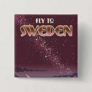 Fly to Sweden 2 Inch Square Button