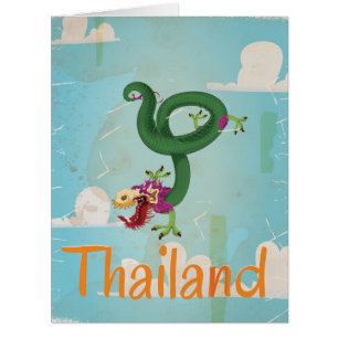 Fly to Thailand Vintage Travel Poster