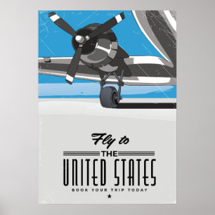 Fly to the United States Travel poster