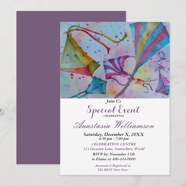 FLY YOUR KITE PARTY EVENT INVITE (Front/Back)