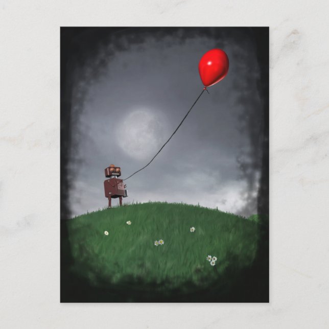Fly Your Little Red Baloon Postcard (Front)