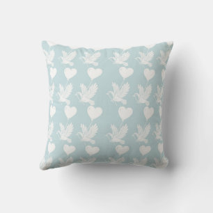 Flyaway Love on Mint Throw Pillow