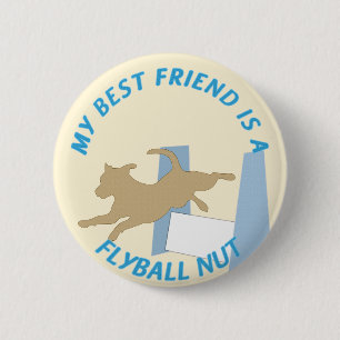 Flyball Nut Text 2 Inch Round Button