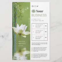 Flyer 14 cm x 21.6 cm Zen Lotus Vert