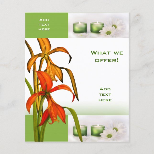 Flyer Beauty Salon Spa Green B Template Small (Front)