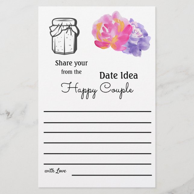 Flyer Date Ideas - Violet Flowers (Front)